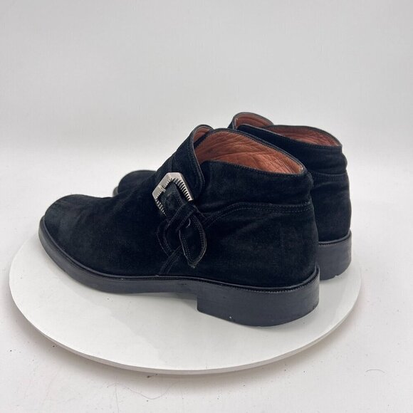 Cesare Paciotti Men Size 6.5 Black Suede Silver Buckle Ankle Casual Shoes - Picture 7 of 16